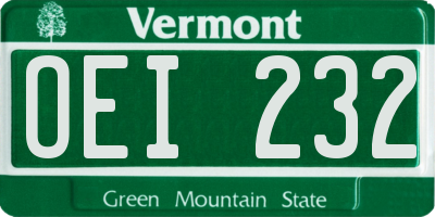 VT license plate OEI232