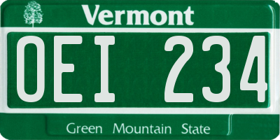 VT license plate OEI234