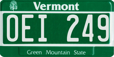 VT license plate OEI249