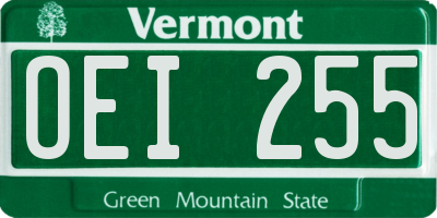 VT license plate OEI255