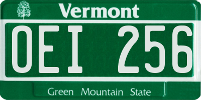 VT license plate OEI256