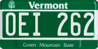VT license plate OEI262