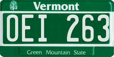 VT license plate OEI263