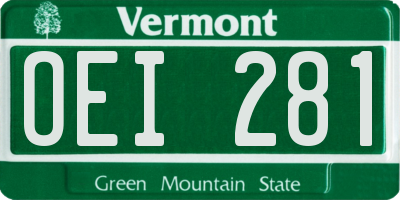 VT license plate OEI281