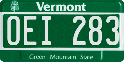 VT license plate OEI283