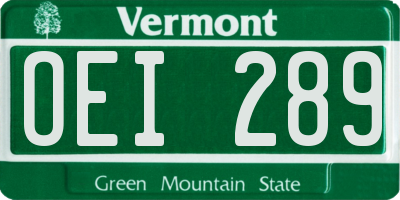 VT license plate OEI289