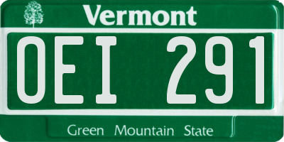 VT license plate OEI291