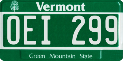 VT license plate OEI299