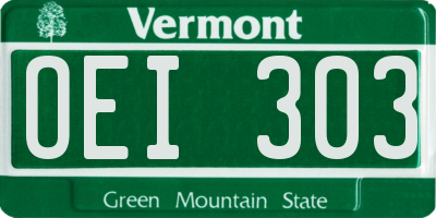 VT license plate OEI303