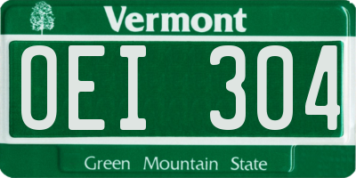 VT license plate OEI304