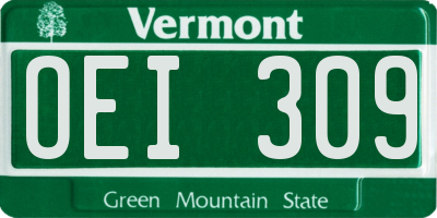 VT license plate OEI309