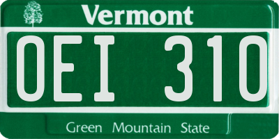 VT license plate OEI310