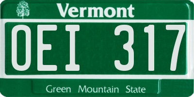 VT license plate OEI317