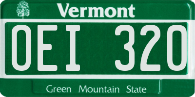VT license plate OEI320