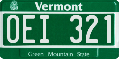 VT license plate OEI321