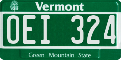 VT license plate OEI324