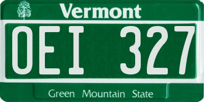 VT license plate OEI327