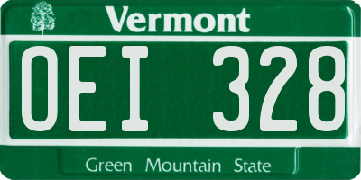 VT license plate OEI328