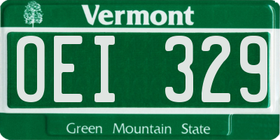 VT license plate OEI329