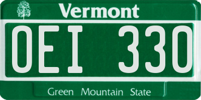 VT license plate OEI330