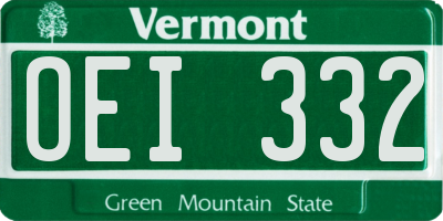 VT license plate OEI332