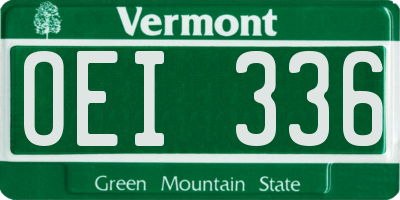VT license plate OEI336