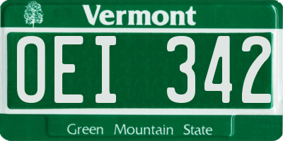 VT license plate OEI342