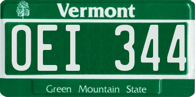 VT license plate OEI344