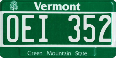 VT license plate OEI352