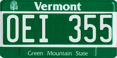 VT license plate OEI355