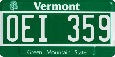 VT license plate OEI359