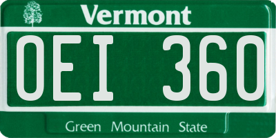 VT license plate OEI360