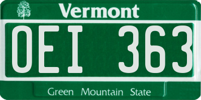 VT license plate OEI363