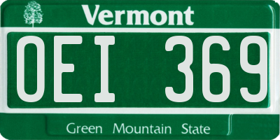 VT license plate OEI369