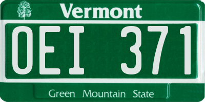 VT license plate OEI371