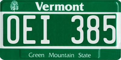 VT license plate OEI385
