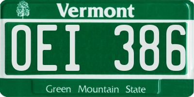 VT license plate OEI386
