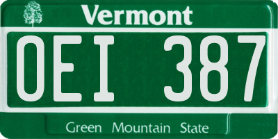 VT license plate OEI387