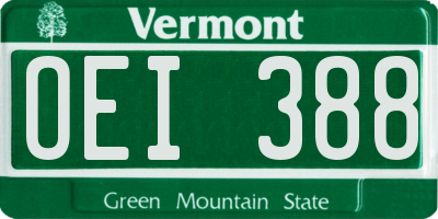VT license plate OEI388