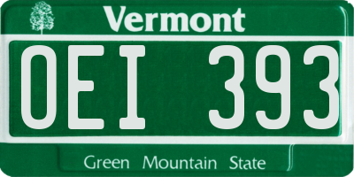 VT license plate OEI393