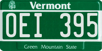 VT license plate OEI395