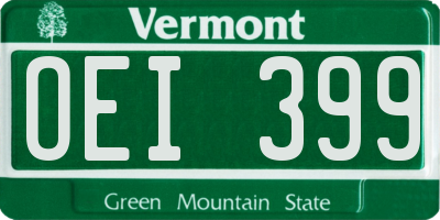 VT license plate OEI399
