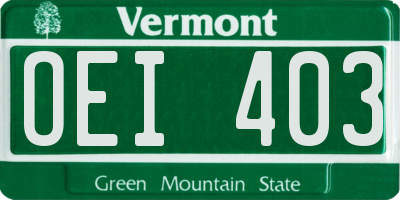 VT license plate OEI403