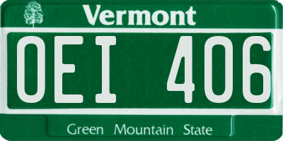 VT license plate OEI406