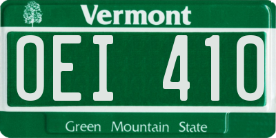 VT license plate OEI410