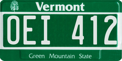VT license plate OEI412