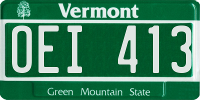 VT license plate OEI413