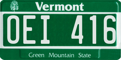 VT license plate OEI416