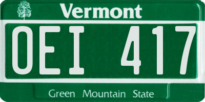 VT license plate OEI417