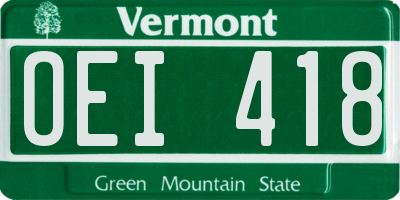 VT license plate OEI418